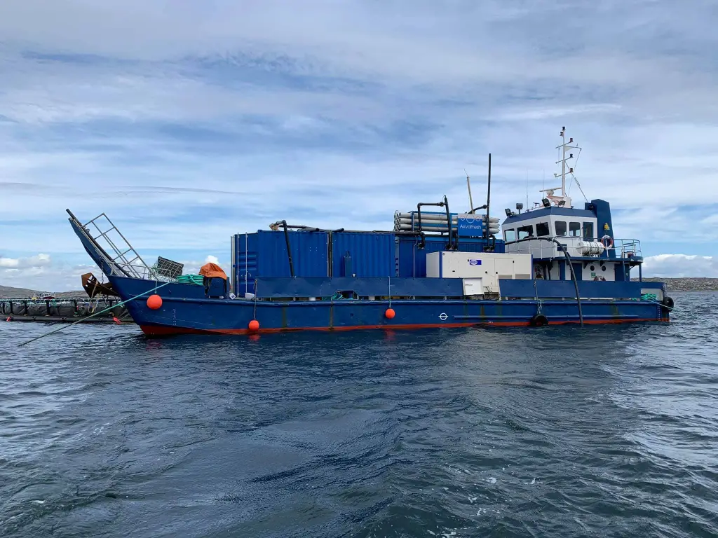 Commercial workboat at sea
